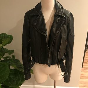 Free People Vegan Leather Moto Jacket size S